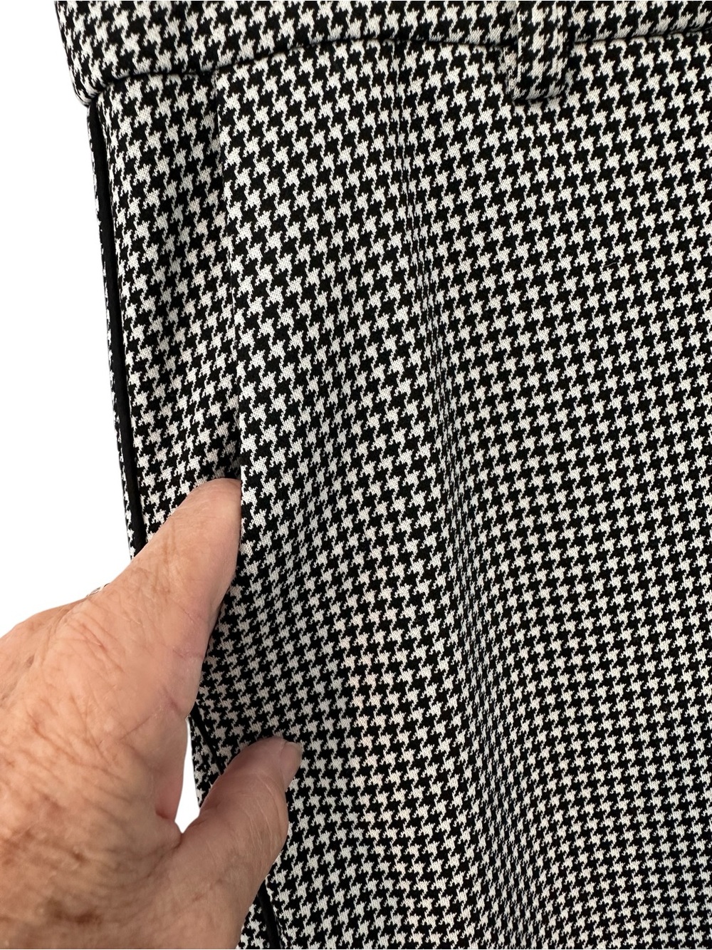 Black & White Houndstooth Wide Leg Trousers by Maison d’ Amelie - Picture 6 of 15